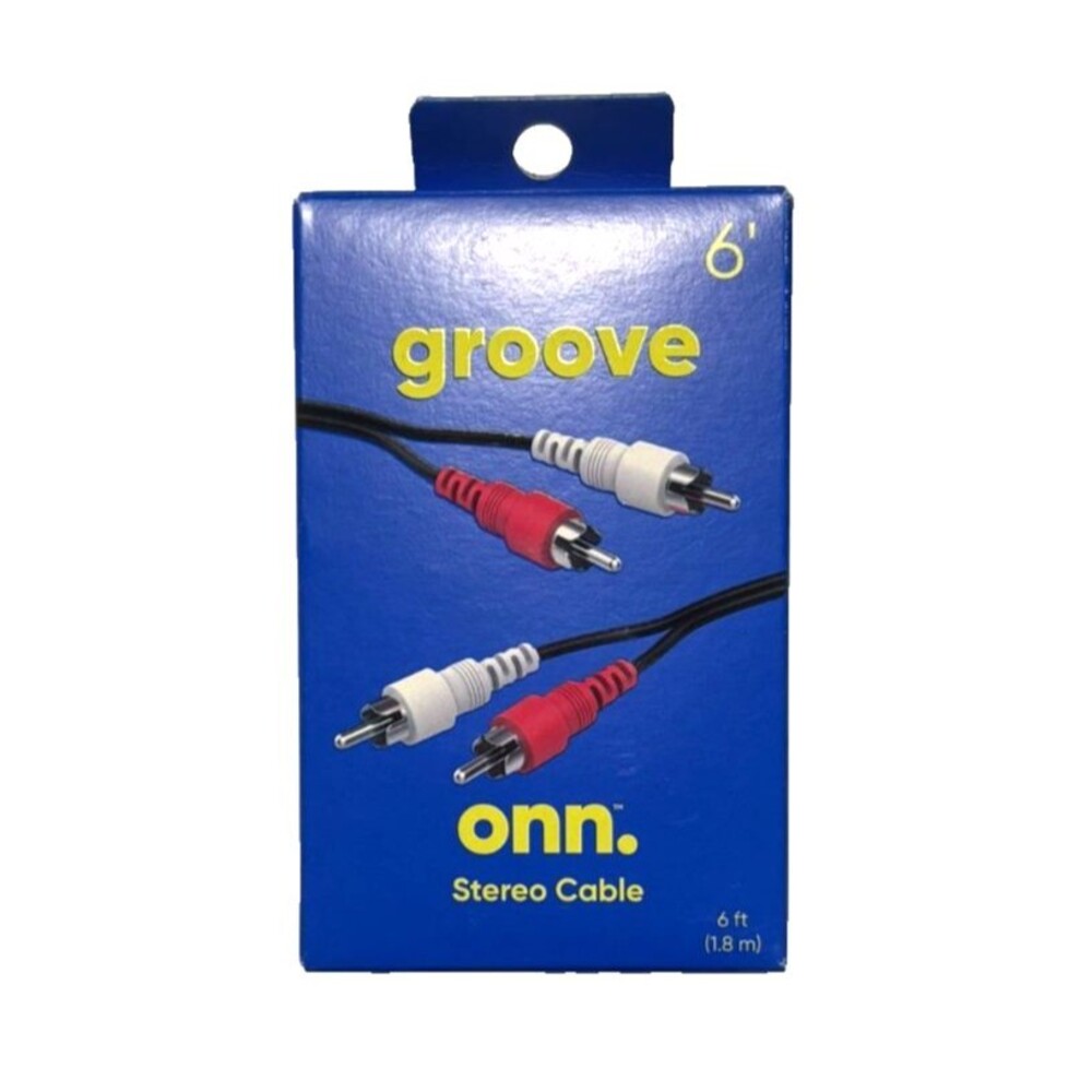 Onn Groove Stereo Cable 6' Foot 2RCA Male To 2RCA Male (Audio Only. No Video)